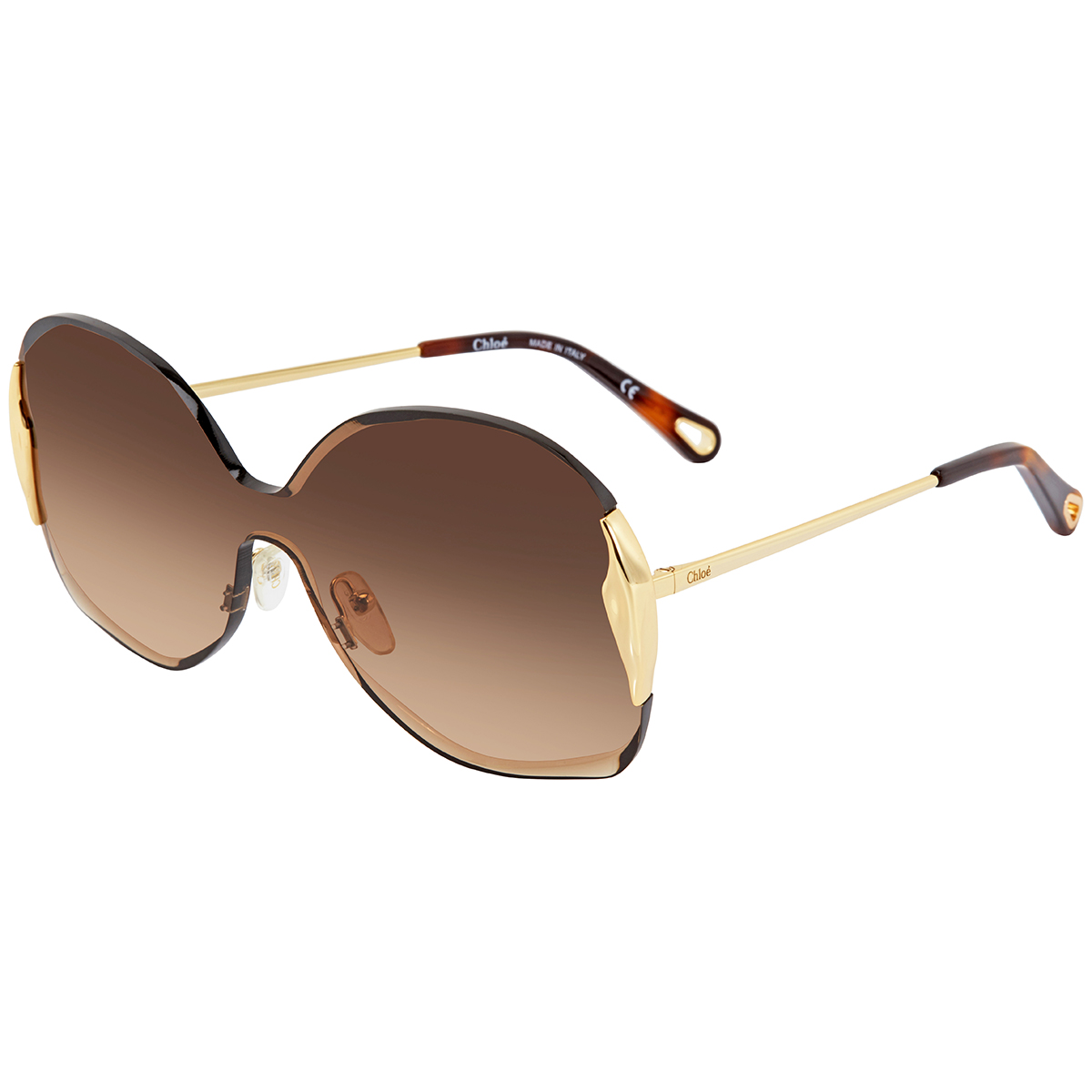 Chloé Brown Gradient Oval Ladies Sunglasses CE162S 742 59