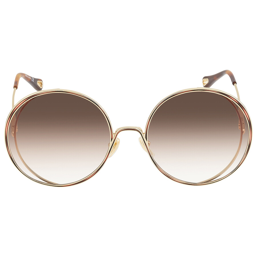 Chloé Brown Gradient Round Ladies Sunglasses CH0037SA 001 61