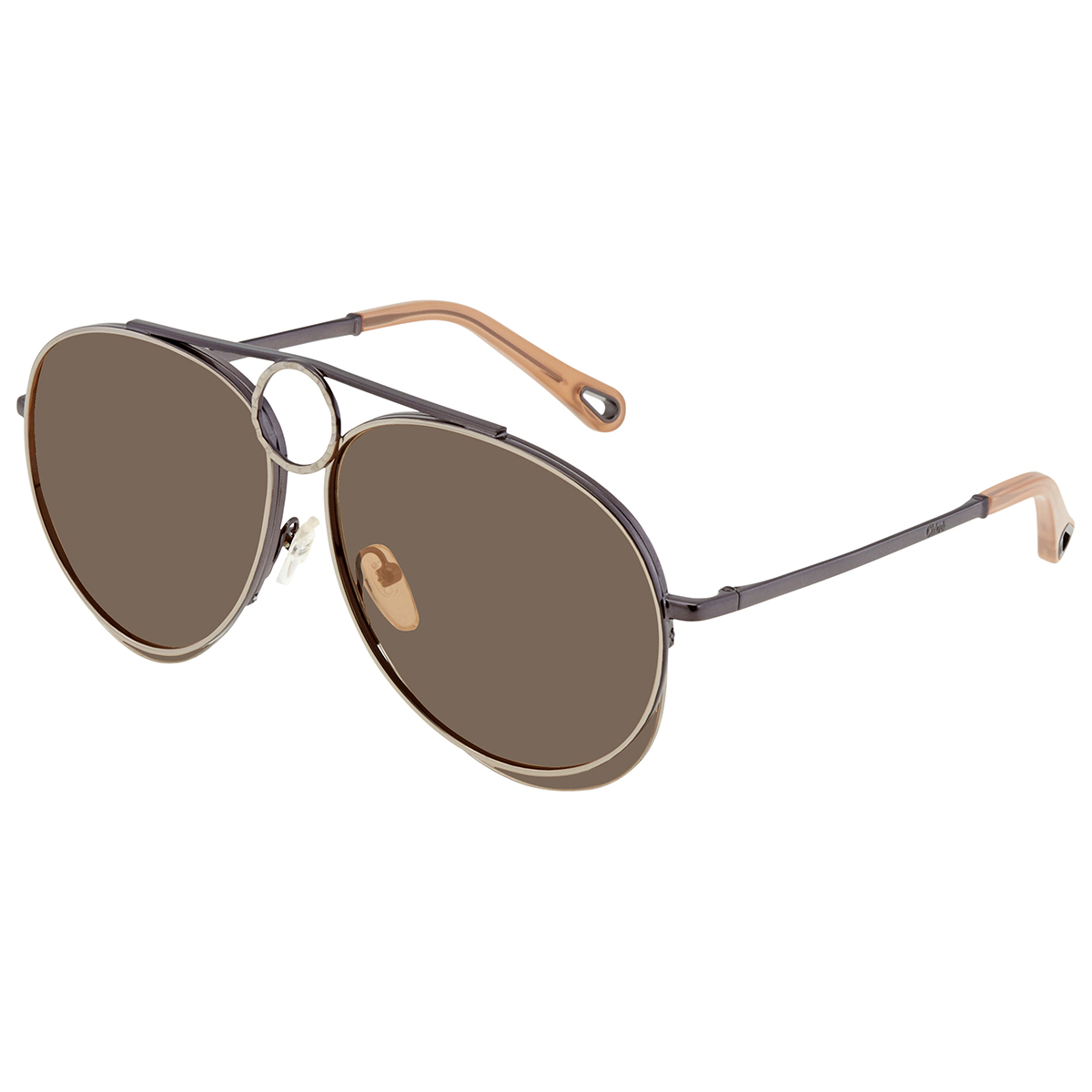 Chloé Brown Mirror Pilot Sunglasses CE144S 028 61  display picture 1