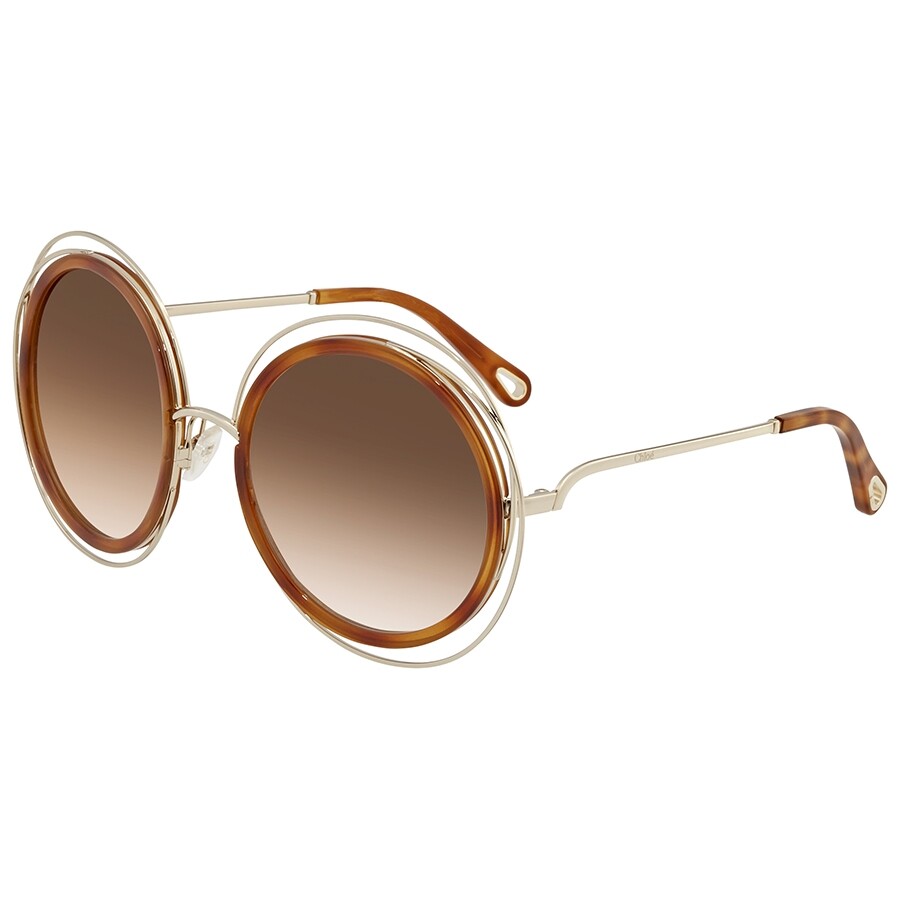 Chloé Carlina Brown Shaded Oversized Ladies Sunglasses CE120SD736