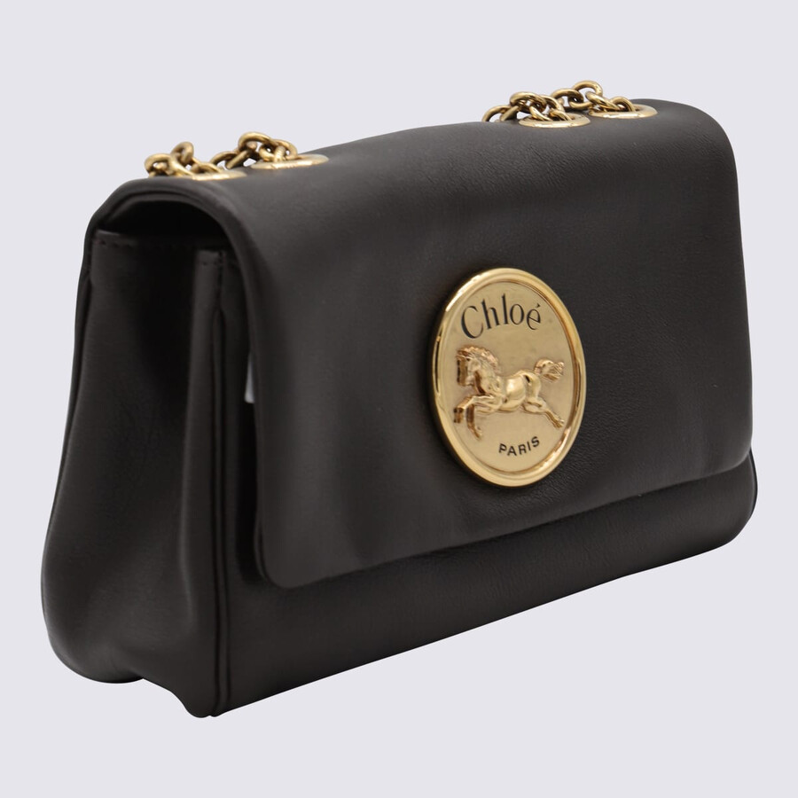 Chloé Chlo Dark Brown Leather Heritage Shoulder Bag In Black