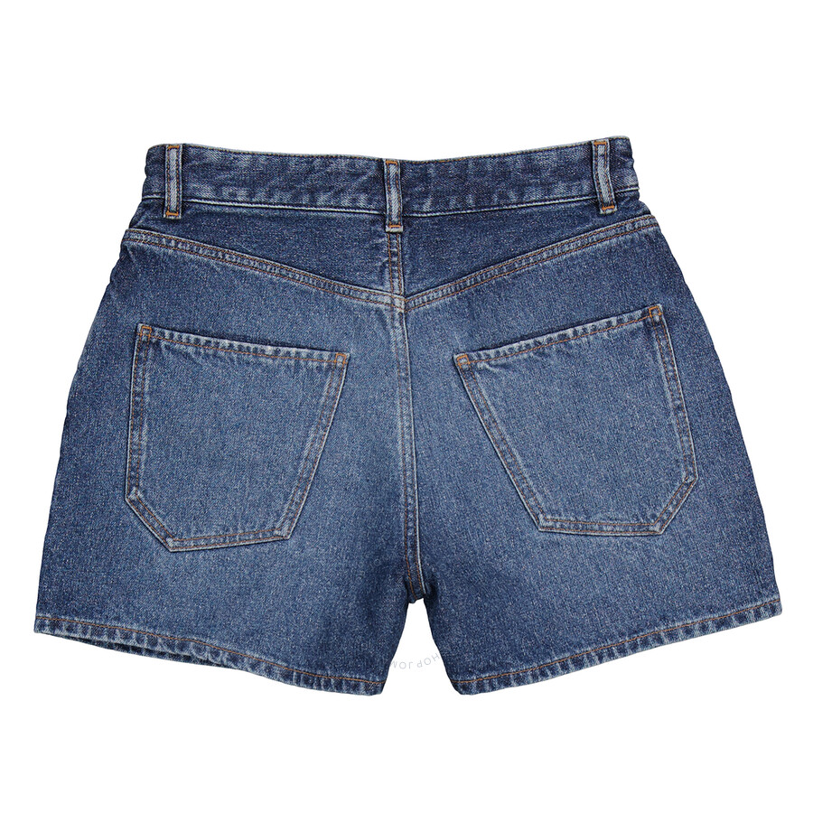 Chloé Mid Wash Kadovar Denim Shorts In Blue