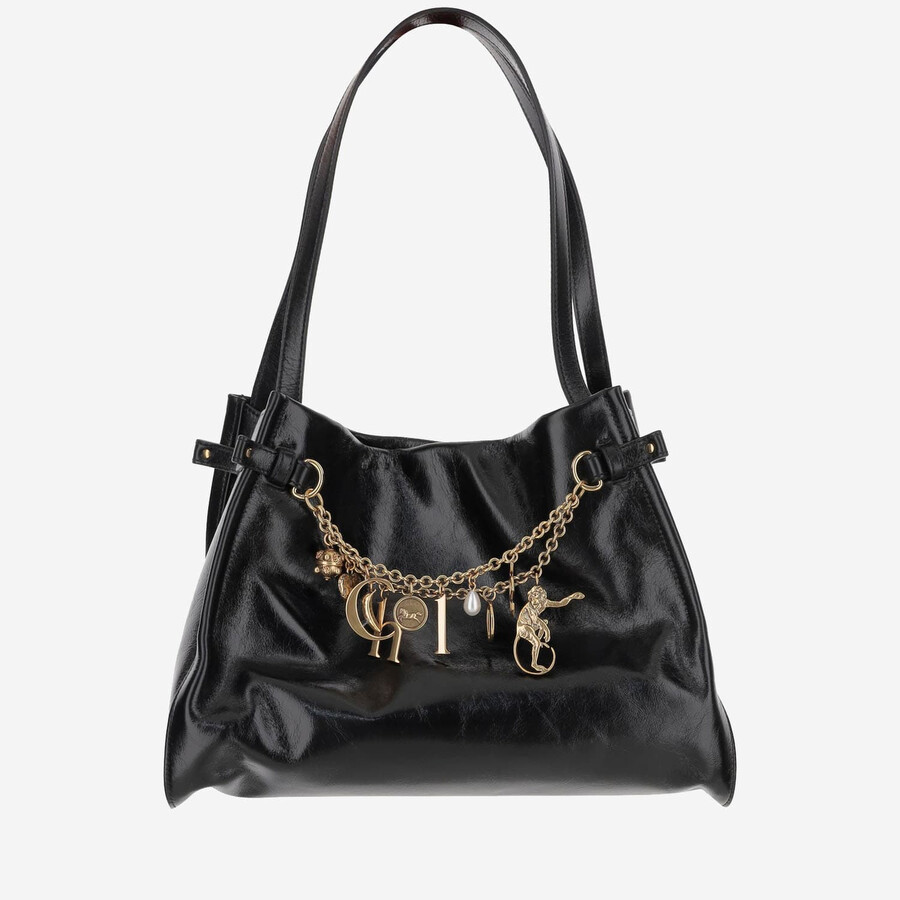 Chloé Chloe Glossy Leather Shoulder Bag In Black