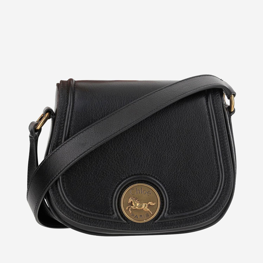 Chloé Chloe Grained Leather Bag With Logo In Black