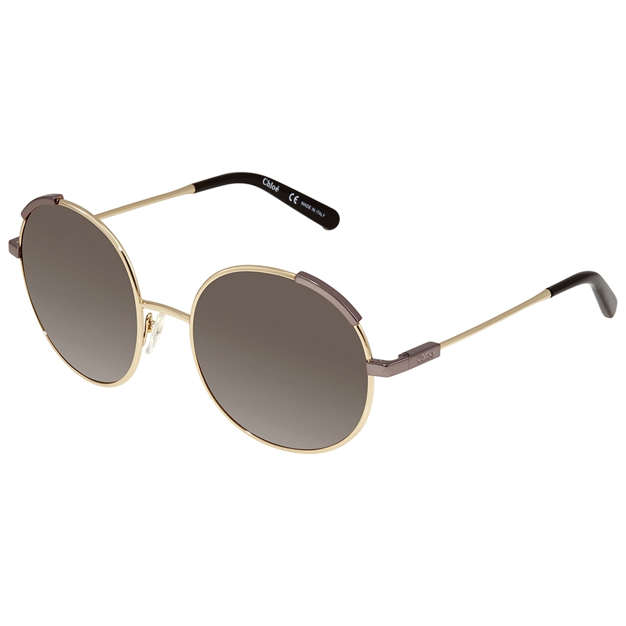 Chloé Grey Gradient Round Ladies Sunglasses CE117S 754 56