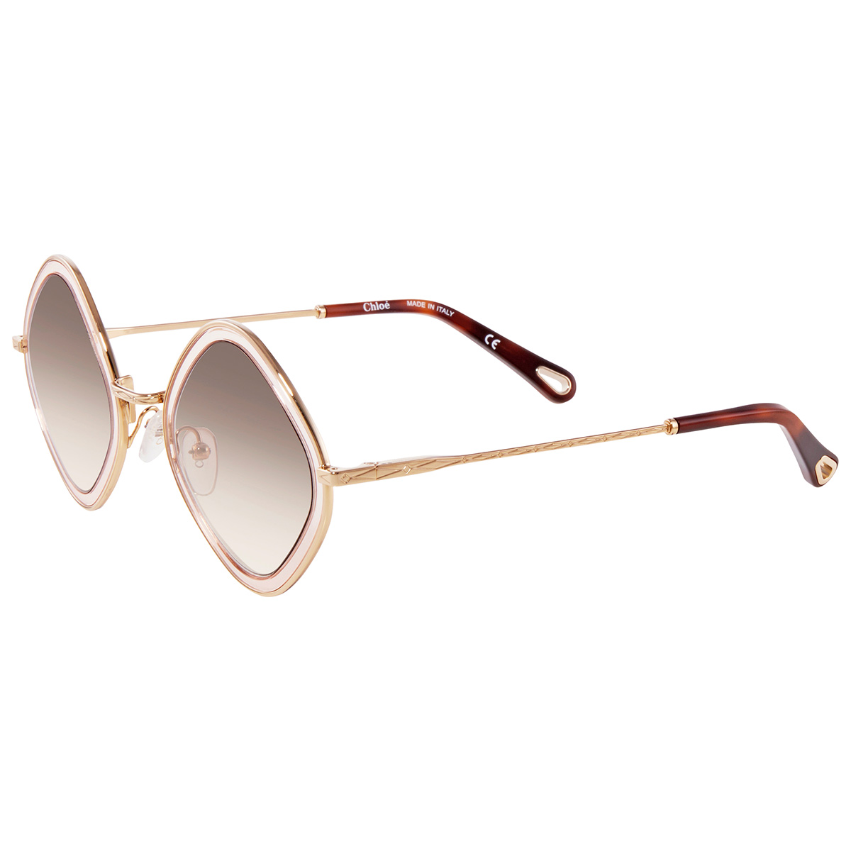 Chloe CE165S Gold Light Pink/Gradient Rectangle Sunglasses Chloe CE165S 879 Gold/Light Pink/Gradient Grey 55mm  main image 4