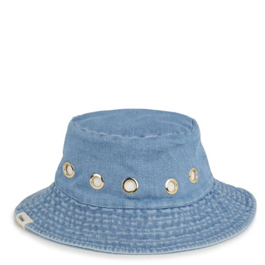 Kids Eyelet-Embellished Denim Bucket Hat