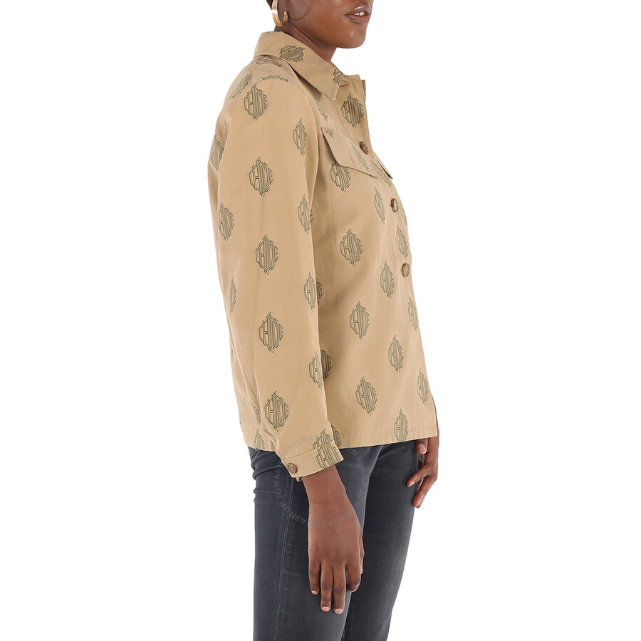 Chloé Chloe Ladies Beige Embroidered Shirt Jacket In Beige