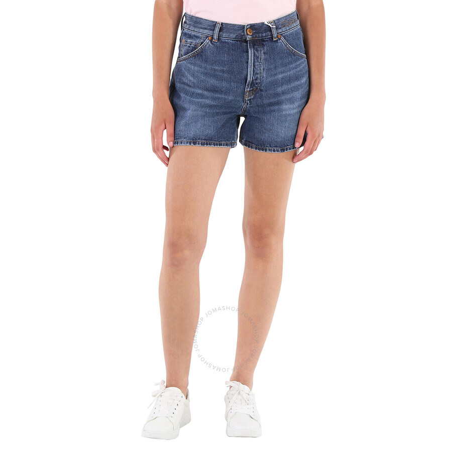 Chloé Mid Wash Kadovar Denim Shorts In Blue