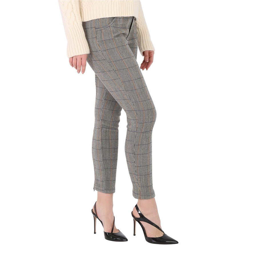 Shop Chloé Chloe Ladies Yellow Checked Cropped Leggings