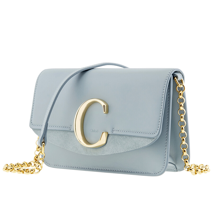 Chloe Light Blue Leather C Crossbody Bag CHC19SS192A3744L 7613385151347