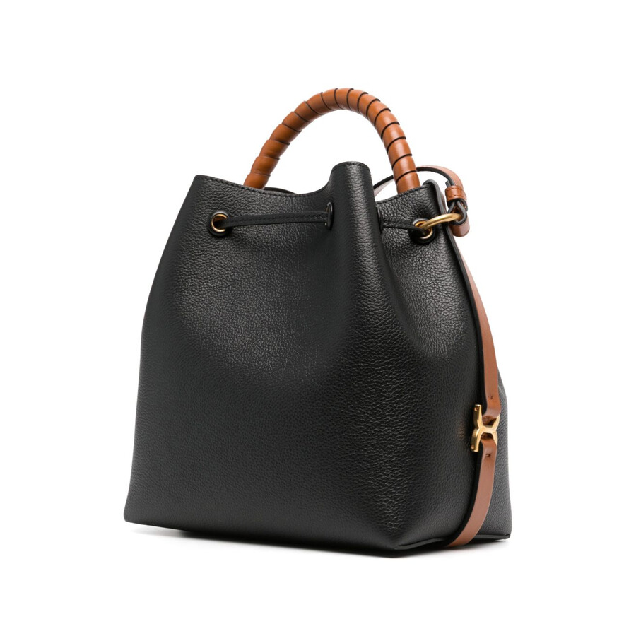 Chloé Chloe Marcie Drawstring Small Bucket Bag In Black