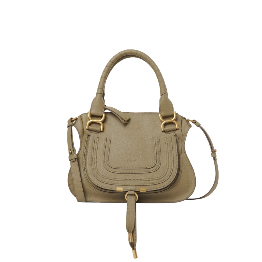 Chloé Chloe Marcie Grained Leather Purse In Green