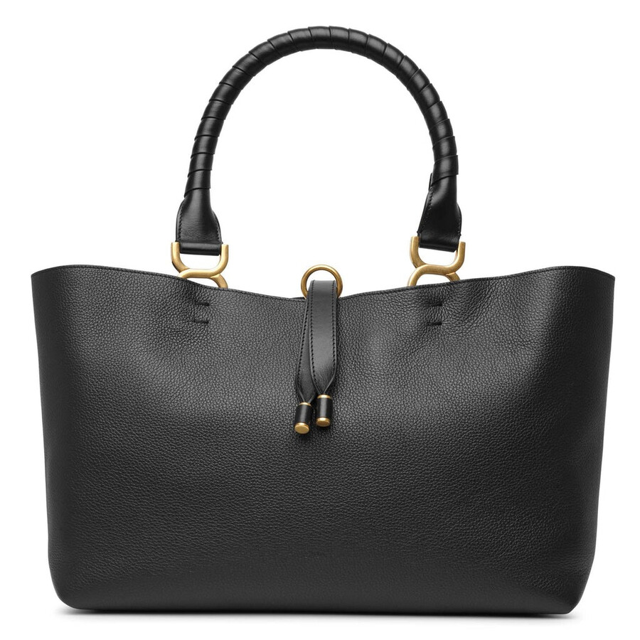 Chloé Chloe Marcie Leather Tote Bag In Black In Black