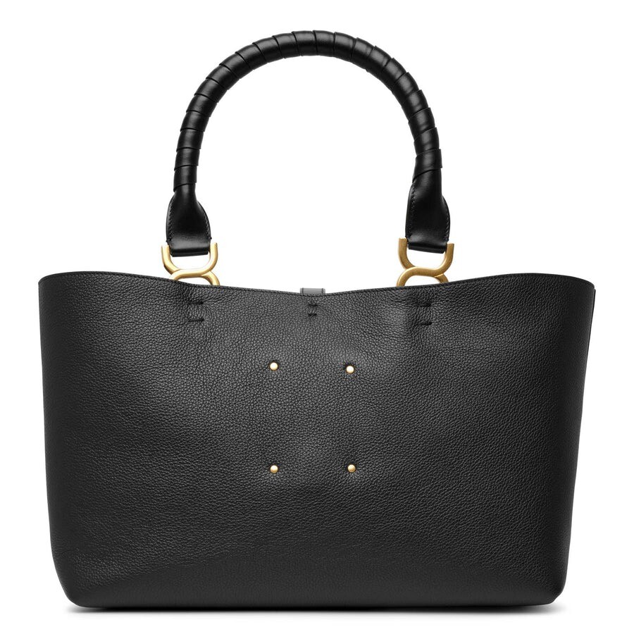 Chloé Chloe Marcie Leather Tote Bag In Black In Black