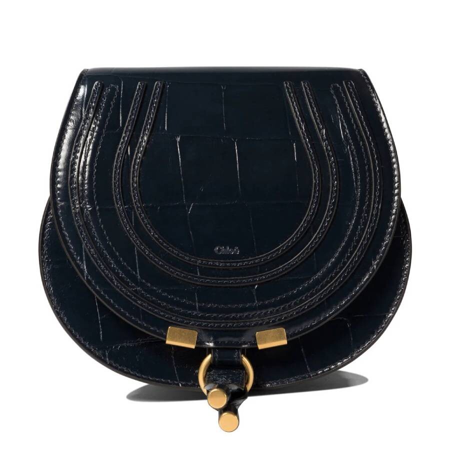 Chloé Chloe Marcie Small Saddle Bag - Evening Blue In Black