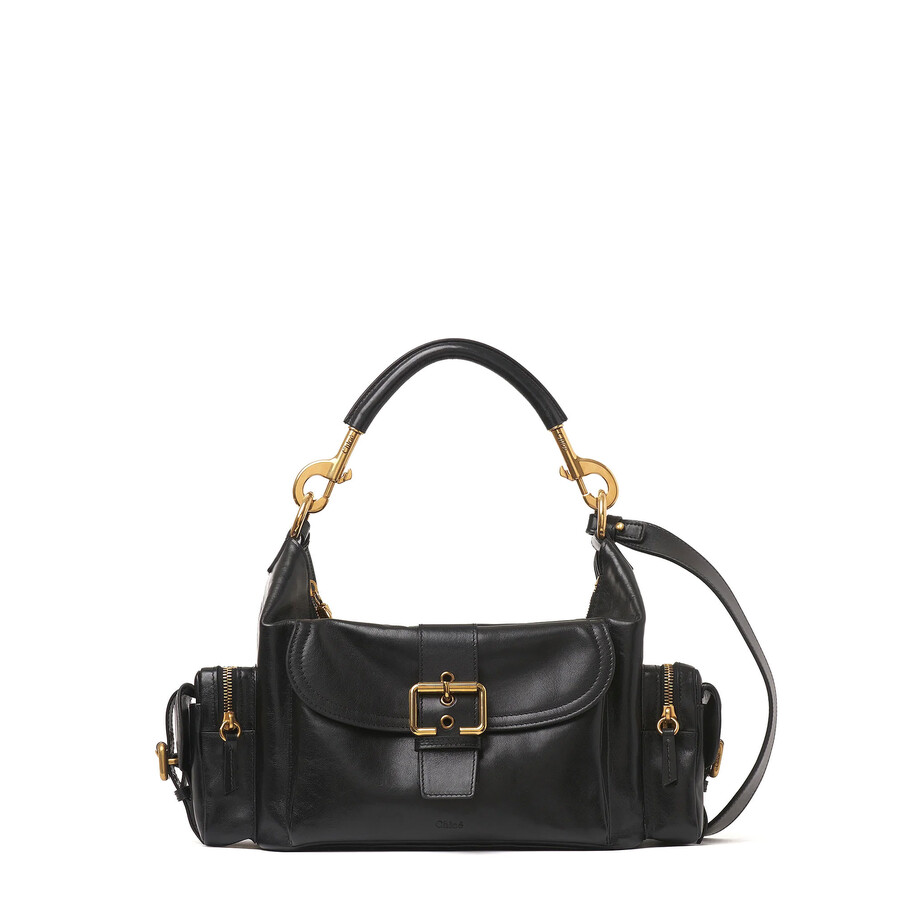 Chloé Chlo Medium Double Carry Leather Shoulder Bag In Black