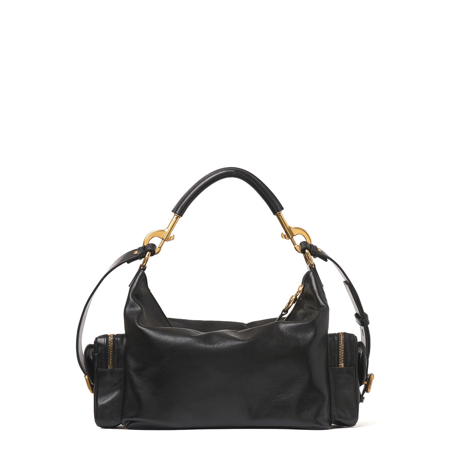 Chloé Chlo Medium Double Carry Leather Shoulder Bag In Black