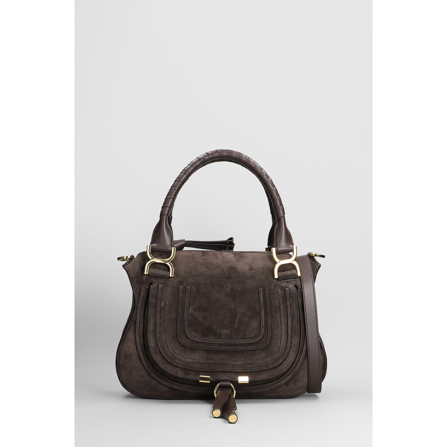 Chloé Chloe Mercie Shoulder Bag In Brown Suede
