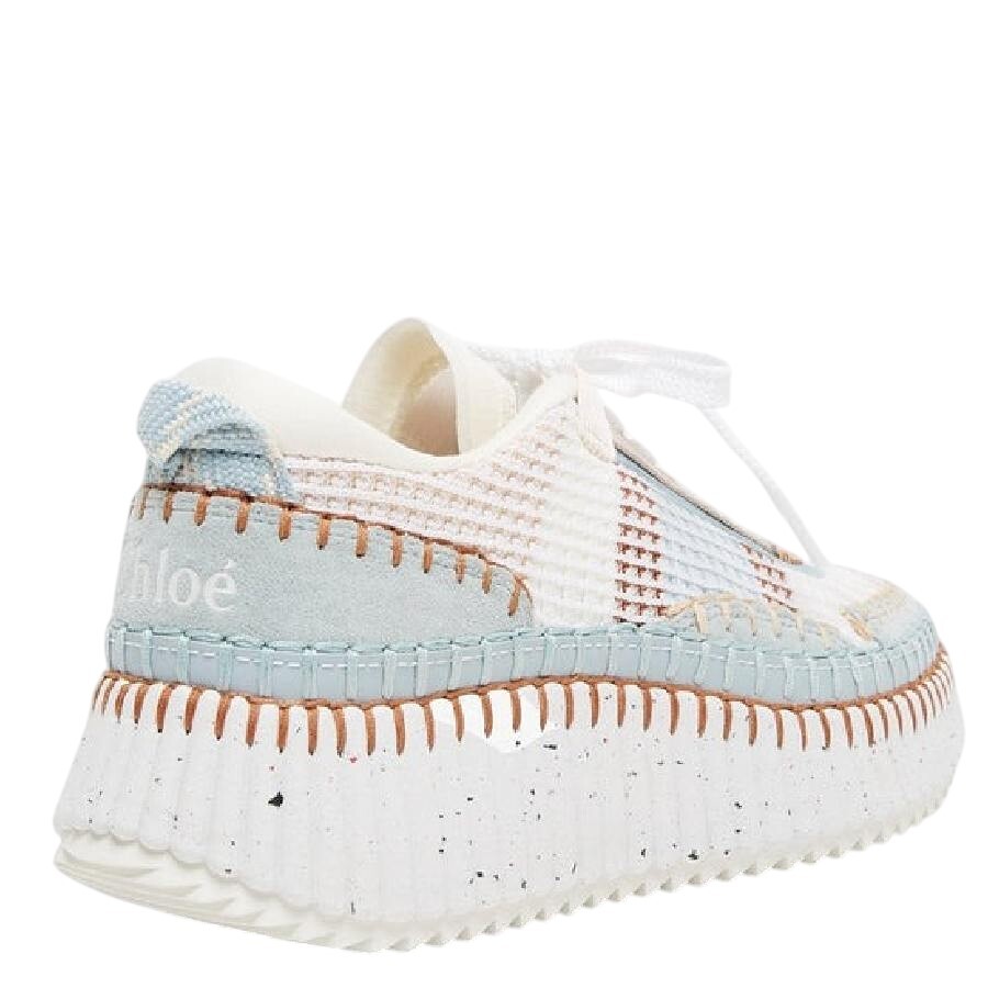 Chloé Nama Low-top Sneaker In Lower-impact Mesh In Blue