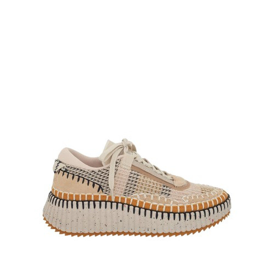Chloé Nama Whipstitch-Trim Low Top Sneaker, Brand Size 37