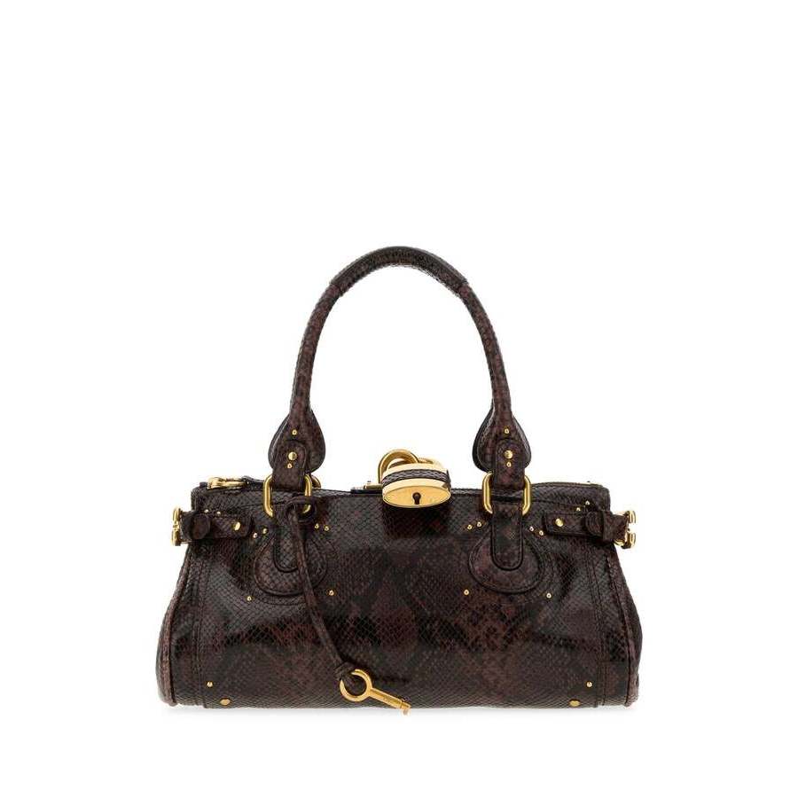 Chloé Printed Leather Paddington Shoulder Bag Kohlbrown