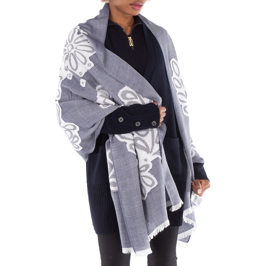 Rectangular Stole In Broderie Anglaise Fil Coupe