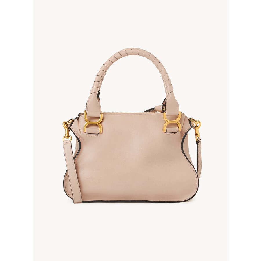 Chloé Chloe Shiny Leather Small Marcie Crossbody Bag In Sand