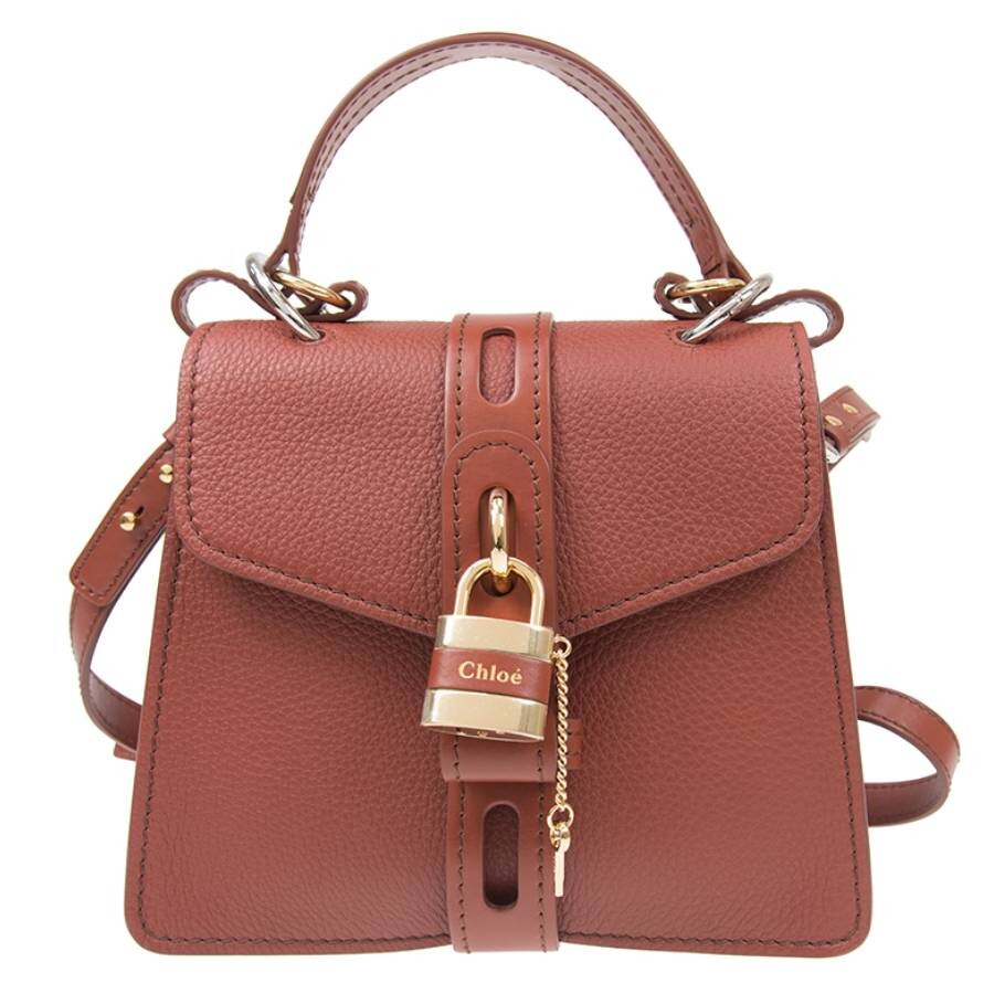 Chloé Chloe Small Aby Calfskin Shoulder Bag In Burgundy