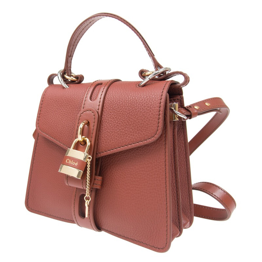 Chloé Chloe Small Aby Calfskin Shoulder Bag In Burgundy