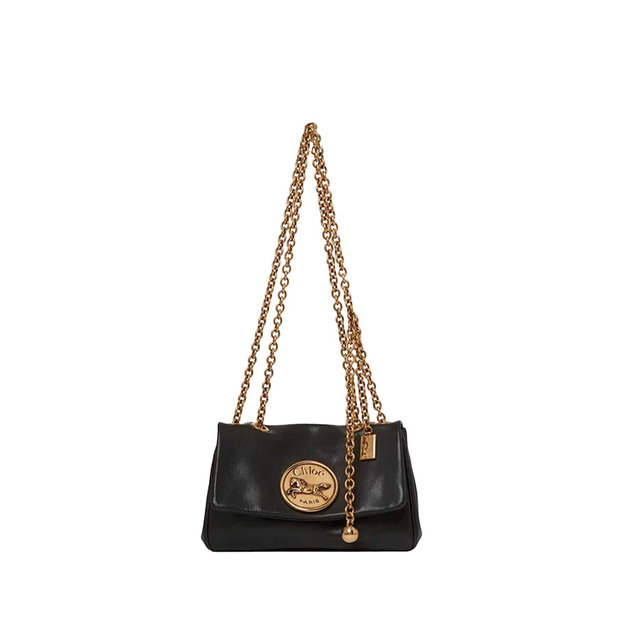 Chloé Chloe Small Heritage Shoulder Bag In Grained Leather In Black