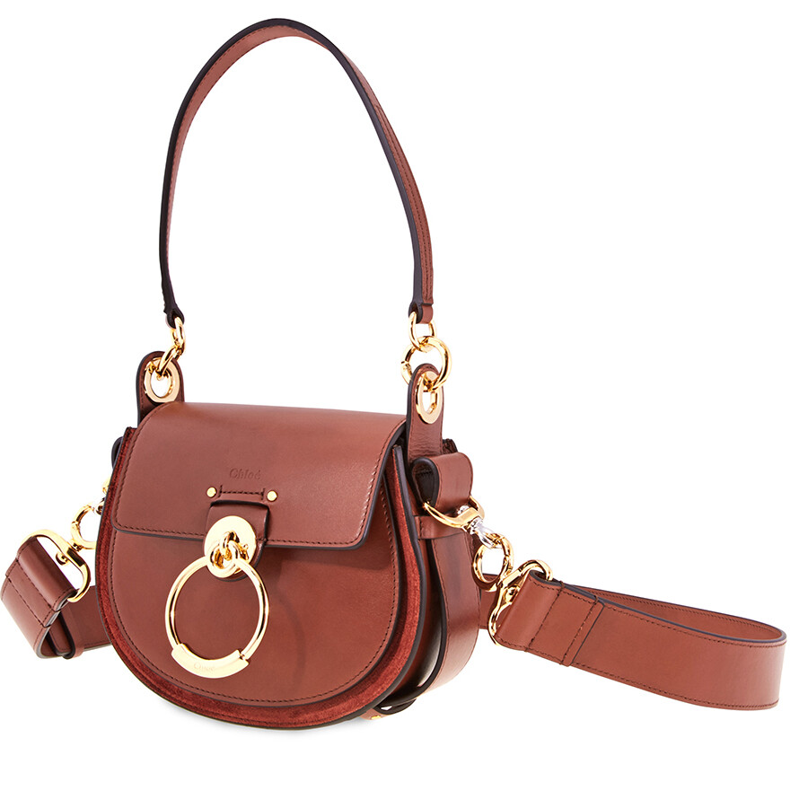 Chloé Chloe Small Tess Shoulder Bag- Sepia Brown In Brown