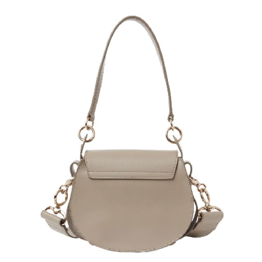 Chloé Chloe Tess Small Bag In Shiny And Suede Leather In Grey