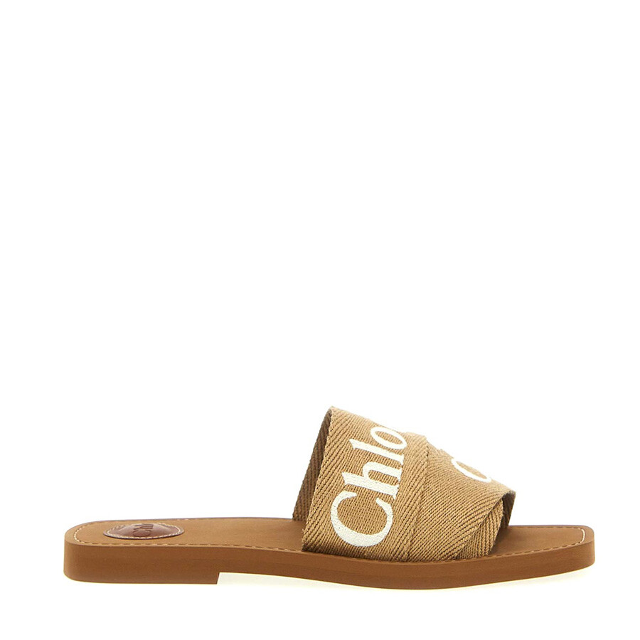 【Chloe】WOODY FLAT MULE◆CHC23U188EF Chloé Woody flat sandals for Women - Orange in UAE | Level Shoes