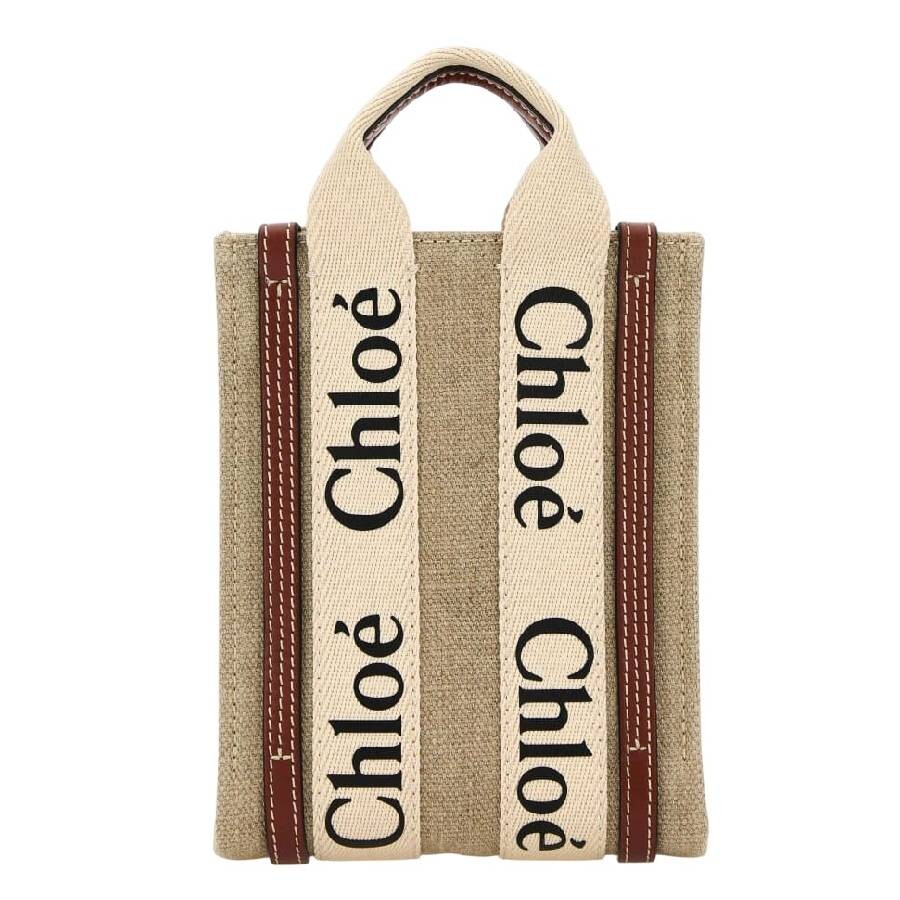 Chloé Chloe Woody North South Mini Linen Tote In Multi