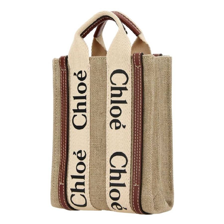 Chloé Chloe Woody North South Mini Linen Tote In Multi