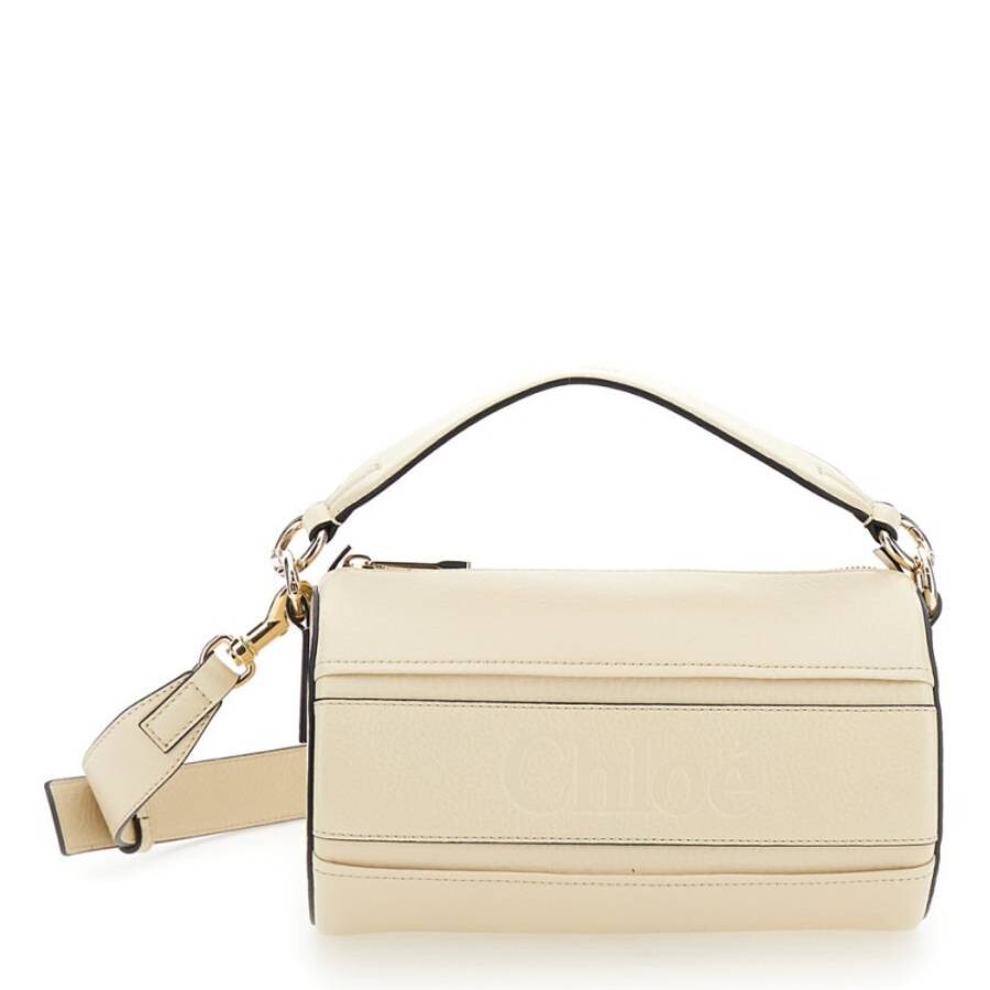Chloé Chloe Woody Tube Shoulder Bag In Grained Calfskin In Neutral
