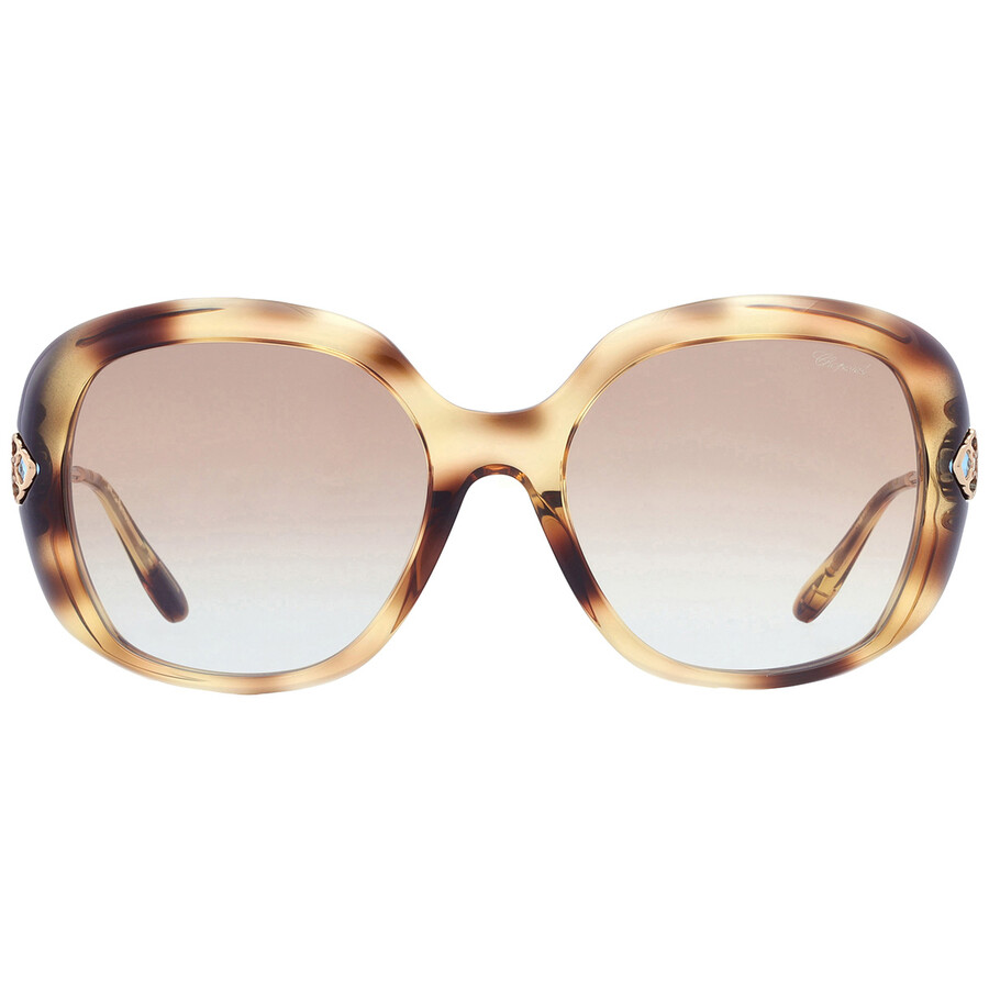 サングラス Chopard SS25 Woman SUNGLASSES (SCH319M 0745 BROWN) Chopard Brown Square Sunglasses for Women for sale | eBay