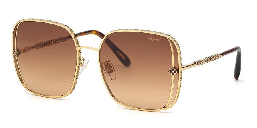 Chopard Brown Gradient Square Ladies Sunglasses SCHG33S 0307  display picture 2