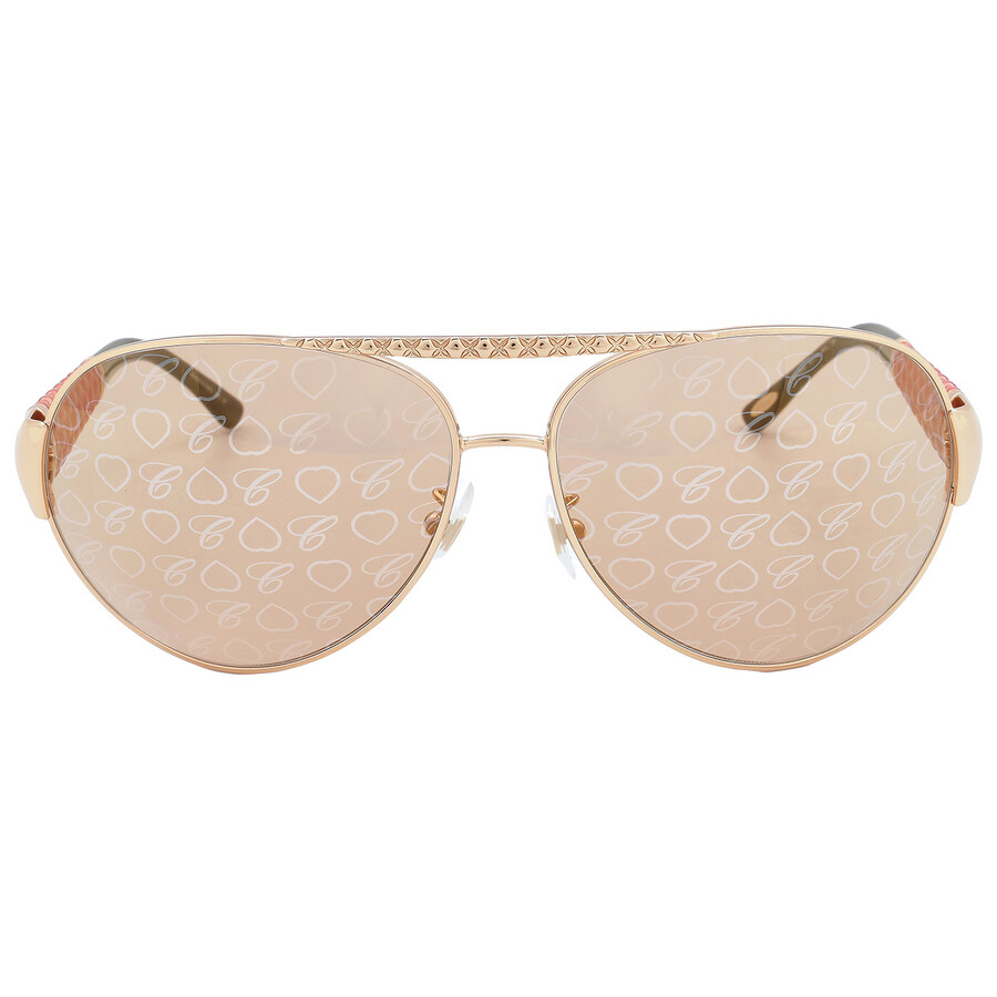 Chopard Brown Logo Pilot Ladies Sunglasses Sch994o 8fcl 63