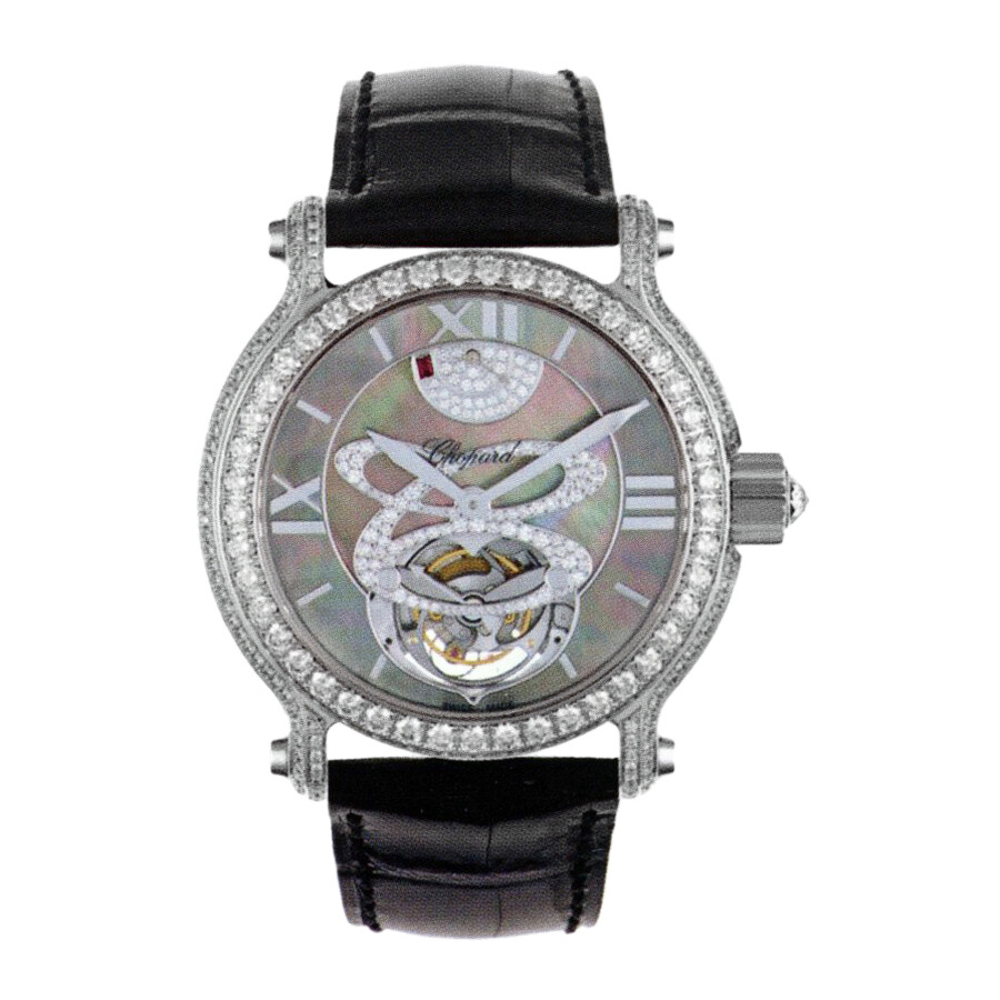 Chopard Classic Black Mother of Pearl Dial 18kt White Gold Diamond ...