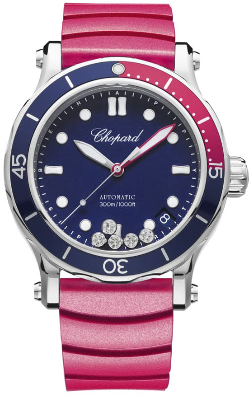 Chopard Happy Ocean Automatic Blue Diamond Dial Ladies Watch 278587-3002