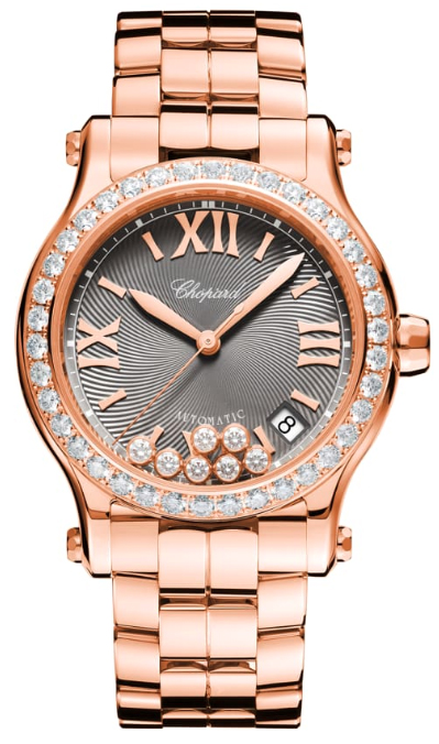 Chopard Happy Sport Automatic Diamond Grey Dial Ladies Watch 274808-5015