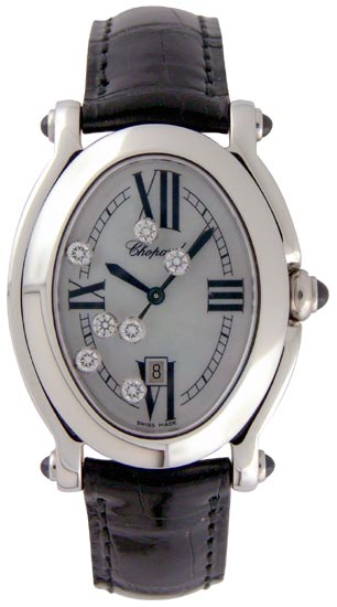 Chopard Happy Sport Diamond Steel Mother-of-pearl Black Ladies watch 278509-3005