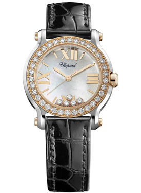 Chopard Happy Sport II Diamond Mother of Pearl Dial Rose Gold Ladies Watch 278509-6006