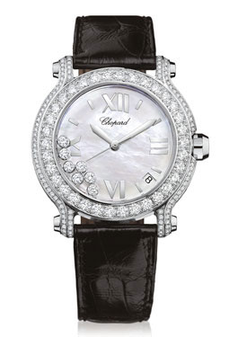 Chopard Happy Sport II Diamond Mother of Pearl Dial White Gold Ladies Watch 277480-1001