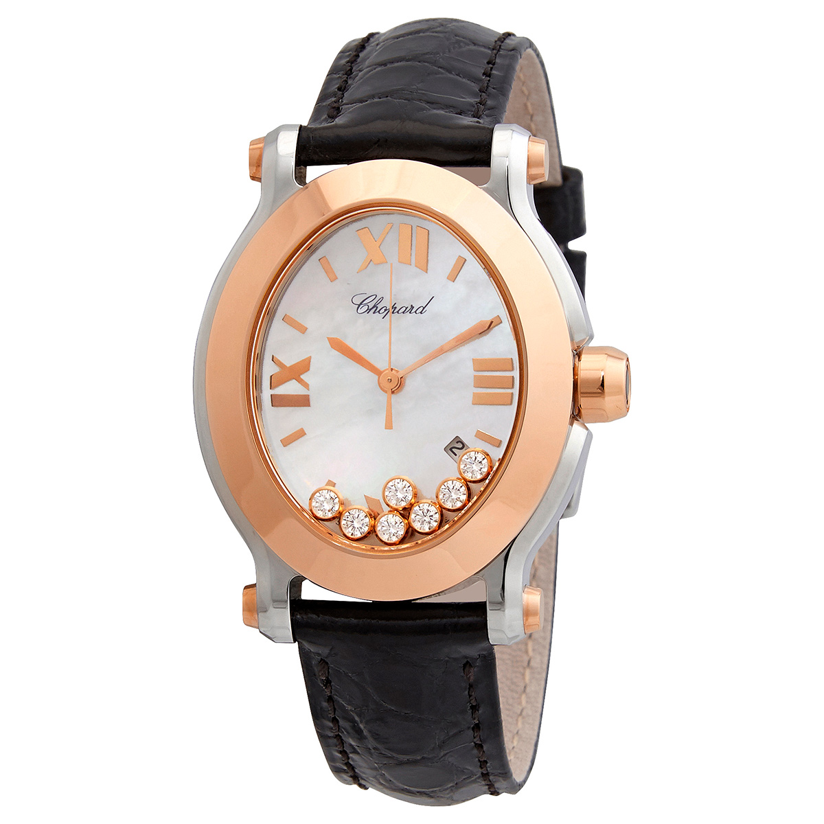 Chopard Happy Sport Mother of Pearl Dial with Diamonds Ladies Watch 278546-6006