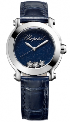 Chopard Happy Sport Quartz Blue Diamond Dial Ladies Watch 278509-3049