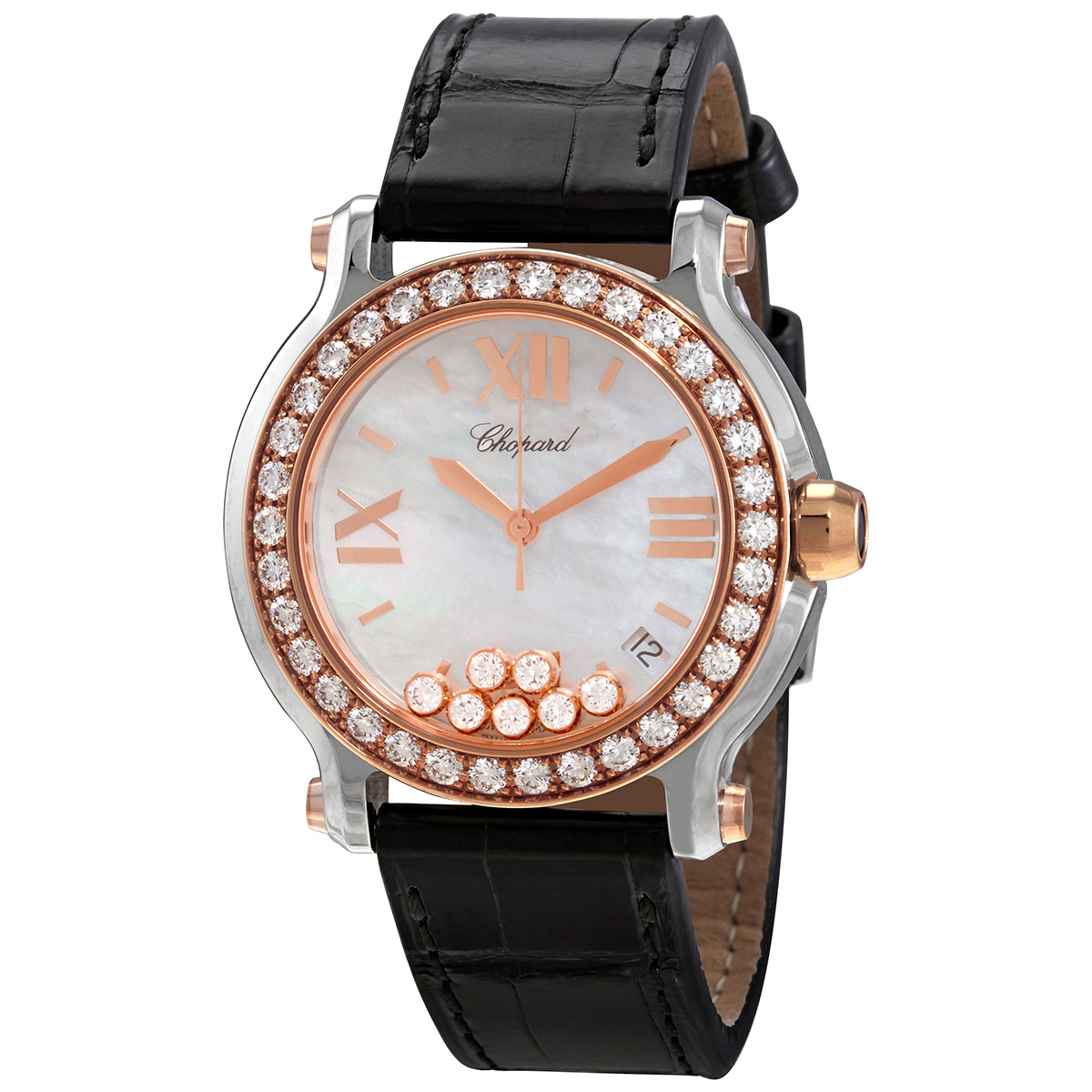 Chopard Happy Sport Quartz Diamond Mother of Pearl Dial Ladies Watch 278475-6003