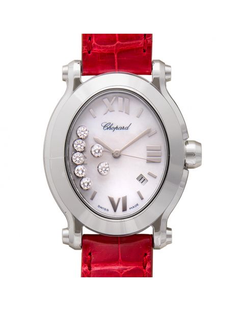 Chopard Happy Sport Quartz Floating Diamonds Mother of Pearl Dial Ladies Watch 278546-3005
